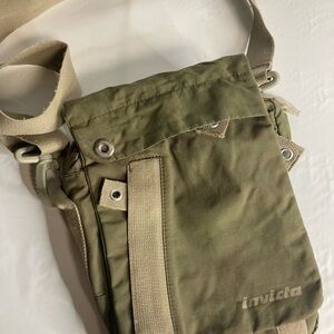 invitica cross body khaki flap bag